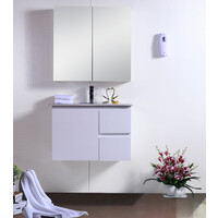 Best BM Bathroom Vanity Cabinet 750mm 1 Door 2 Drawers Gloss White Wall Hung BVW-750