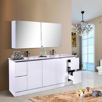 Best BM Bathroom Vanity Cabinet 3 Doors 4 Drawers 1800 mm Freestanding Ensuite Vanities Gloss White BVN-1800