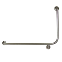 Metlam Grab Rail Flush Mount Side Wall LH 950mm x 600mm Bathroom Special Need Safety Ambulant MLR103X_SS