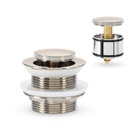 Bath Pop Up Waste 40Mm With Pullout Centre Brushed Nickel Mixx Tapware & Accessories Brasshards 9WA051B