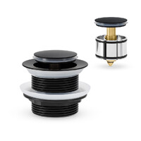 Bath Pop Up Waste 40Mm With Pullout Centre Matt Black Mixx Tapware & Accessories Brasshards 9WA051M