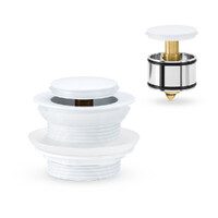 Bath Pop Up Waste 40Mm With Pullout Centre White Mixx Tapware & Accessories Brasshards 9WA051W