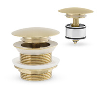 Bath Dome Pop Up Waste 40Mm With Pullout Centre Brushed Gold Mixx Tapware & Accessories Brasshards 9WA052A