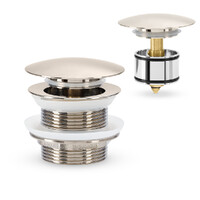 Bath Dome Pop Up Waste 40Mm With Pullout Centre Brushed Nickel Mixx Tapware & Accessories Brasshards 9WA052B