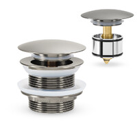 Bath Dome Pop Up Waste 40Mm With Pullout Centre Gun Metal Mixx Tapware & Accessories Brasshards 9WA052G