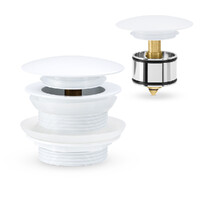 Bath Dome Pop Up Waste 40Mm With Pullout Centre White Mixx Tapware & Accessories Brasshards 9WA052W