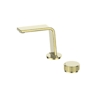 Basin Mixer Venza Two hole Deck mounted PVD Brushed Brass Greens Tapware LF23203552BB