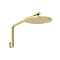 Oxley High-Rise Shower Arm & Rose - 4 Star Brushed Gold Phoenix Tapware 610-5304-12