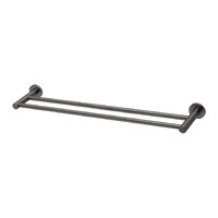 Radii Double Towel Rail 800mm Round Plate Phoenix Tapware RA812-31