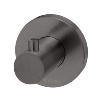 Radii Robe Hook Round Plate Brushed Carbon Phoenix Tapware RA897-31