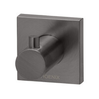 Radii Robe Hook Square Plate Brushed Carbon Phoenix Tapware RS897-31