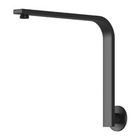 Vivid Slimline High-Rise Shower Arm Round Plate Matte Black Phoenix Tapware VS6000-10