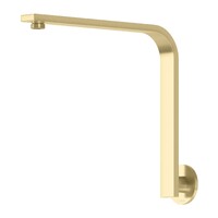 Vivid Slimline High-Rise Shower Arm Round Plate Brushed Gold Phoenix Tapware VS6000-12