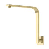 Vivid Slimline High-Rise Shower Arm Square Plate Brushed Gold Phoenix Tapware VS6001-12