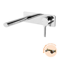 Vivid Slimline Oval SwitchMix Wall Basin Bath Mixer Set 175mm Fit-Off Kit Phoenix Tapware VV2812-00-1