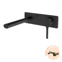 Vivid Slimline Oval SwitchMix Wall Basin Bath Mixer Set 175mm Fit-Off Kit Phoenix Tapware VV2812-10