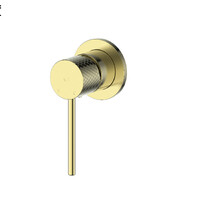 Mika Shower Mixer With Mini Plate PVD Brushed Brass Greens Tapware LF2121257BB