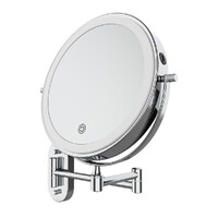 Round Swivel LED Magnifying Bathroom Mirror Fienza Urban Brass MM20-UB