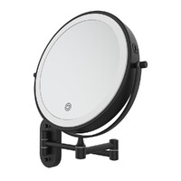 Round Swivel LED Magnifying Bathroom Mirror Fienza Matte Black MM20-B