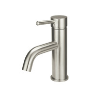 Meir Curved Bathroom Basin Mixer Tap Round Brushed Nickel MB03-PVDBN