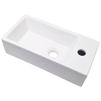 ECT Global MINI Wall Hung Basin Ceramic Vanity Bathroom Vessel Sink WHITE WB 4020W/R