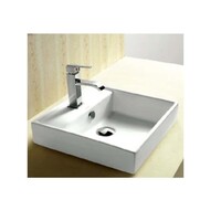 ECT Global Half Insert Basin Ceramic Bathroom Vanity Gloss White Niko WB 3838A