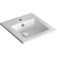 Fienza Allison  Fully Inset Basin Gloss White One Tap Hole Virteous China 425mm x 425mm TR4583