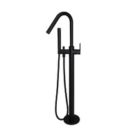 Meir Round Paddle Freestanding Bath Tub Filler Spout and Hand Shower Matte Black MB09PD