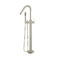 Meir Round Paddle Freestanding Bath Tub Filler Spout and Hand Shower Brushed Nickel MB09PD-PVDBN 