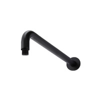 Meir Round Curved 400mm Wall Shower Arm Matte Black MA09-400