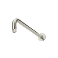 Meir Round Curved 400mm Wall Shower Arm Brushed Nickel MA09-400-PVDBN