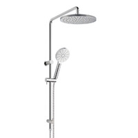 Collis Real Showers Bakara Round Full Combo with Bottom Inlet Twin Shower Chrome D02011-H12013+BI
