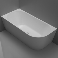 Best BM Milan Left Corner Bath Tub Bathroom Bathtub 1500mm BTM1500L