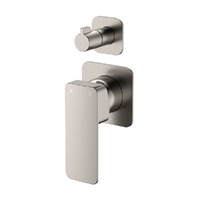 Fienza Tono Wall Diverter Mixer Bathroom Shower Tap Square Plates Brushed Nickel 233102BN-4