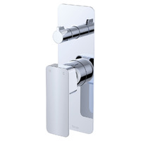 Fienza Tono Wall Diverter Mixer Bathroom Shower Tap Rectangular Plate Chrome 233102