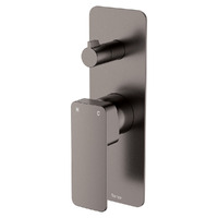 Fienza Tono Wall Diverter Mixer Bathroom Shower Tap Rectangular Plate Gun Metal 233102GM