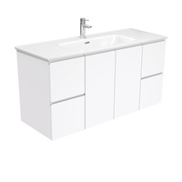 Fienza Jolie Fingerpull 1200 Wall Hung Vanity Bathroom Cabinet Gloss White JOL120F