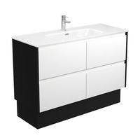 Fienza Jolie Amato 1200 Bathroom Vanity on Kickboard Satin Black Panels JOL120BWBK