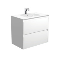 Fienza Dolce Amato 750 Wall Hung Vanity Satin White TCL75BW