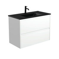 Fienza Dolce Amato 900 Wall Hung Vanity Satin White TCLB90BW