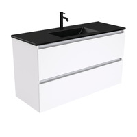 Fienza Dolce Quest 1200 Wall Hung Vanity Gloss White TCLB120Q