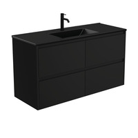 Fienza Dolce Amato 1200 Wall Hung Vanity Matte Black TCLB120BB