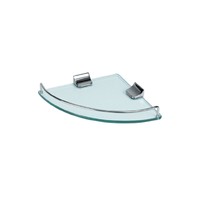 ECT Global Shower Shelf Metal Corner Glass 250mm x 250mm Bathroom Soap Holder TP9001