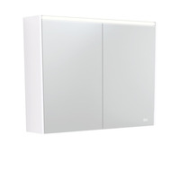 Fienza 900 LED Mirror Cabinet with Gloss White Side Panels PSC900W-LED