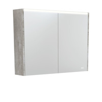 Fienza 900 LED Mirror Cabinet with Industrial Grey Side Panels PSC900X-LED