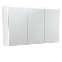 Fienza 1200 LED Mirror Cabinet with Satin White Side Panels PSC1200MW-LED