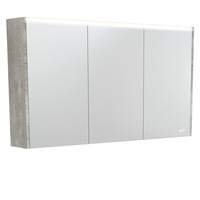 Fienza 1200 LED Mirror Cabinet with Industrial Grey Side Panels PSC1200X-LED