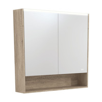 Fienza 900 LED Mirror Cabinet with Display Shelf Scandi Oak PSC900SS-LED