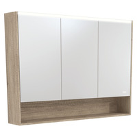 Fienza 1200 LED Mirror Cabinet with Display Shelf Scandi Oak PSC1200SS-LED