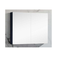 Wall Mirror Medicine Cabinet 600mm x 750mm Bathroom Storage Matt Black Sunny Group Brighton PSH-6075